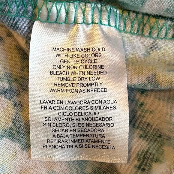 Caribbean Joe Multicolored Floral V-Neck Short Sleeve Pullover Top Women's Sz 2X - Picture 10 of 12